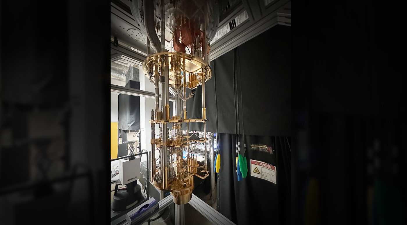 BLUEFORS dilution refrigerator is pictured